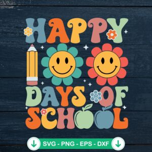 mockup-76276.jpg Happy 100 Days of School vintage flowers SVG file for Cricut