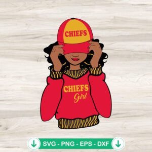 mockup-76424.jpg Chiefs Girl Black woman SVG for KC Chiefs fans, cutting file.