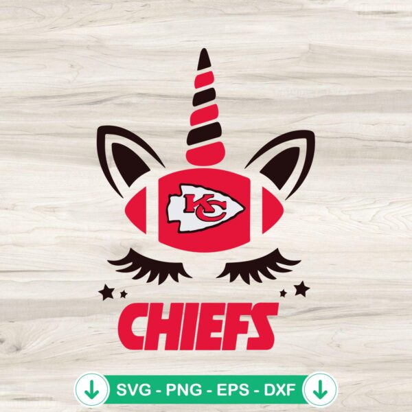 Kansas City Chiefs Unicorn SVG file for Cricut cutting machine