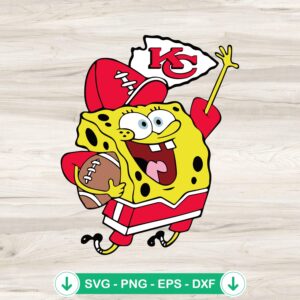 mockup-76642.jpg SpongeBob SquarePants Chiefs Football SVG file for cutting machine