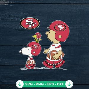 mockup-76693.jpg Snoopy And Charlie Brown San Francisco 49ers SVG file for cutting