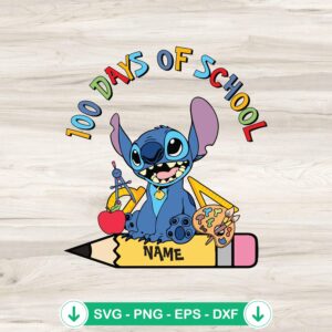 Stitch 100 Days SVG file for Cricut cutting machine