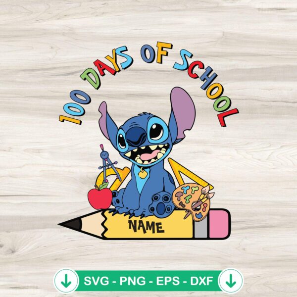 Stitch 100 Days SVG file for Cricut cutting machine