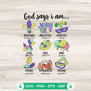 mockup-77053.jpg God Say I Am Mardi Gras SVG file - retro cricut cut file