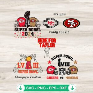 Super Bowl 2024 SVG file, Chiefs Vs 49ers cutting file