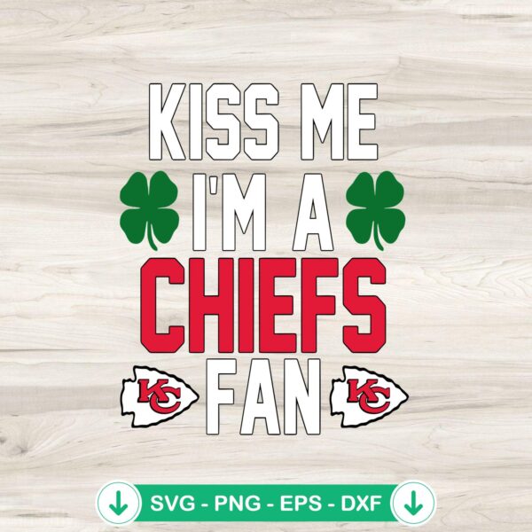 Kiss Me I'm A Chiefs Fan SVG file, perfect for Cricut cutting