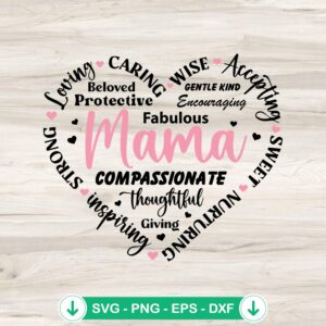 Fabulous Mama Heart SVG file for Cricut cutting machine