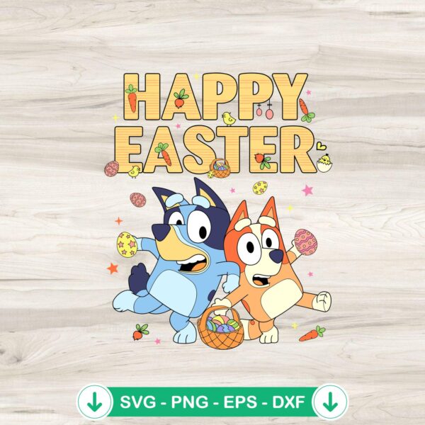 Bluey Bingo Happy Easter SVG file for Cricut cutting machine