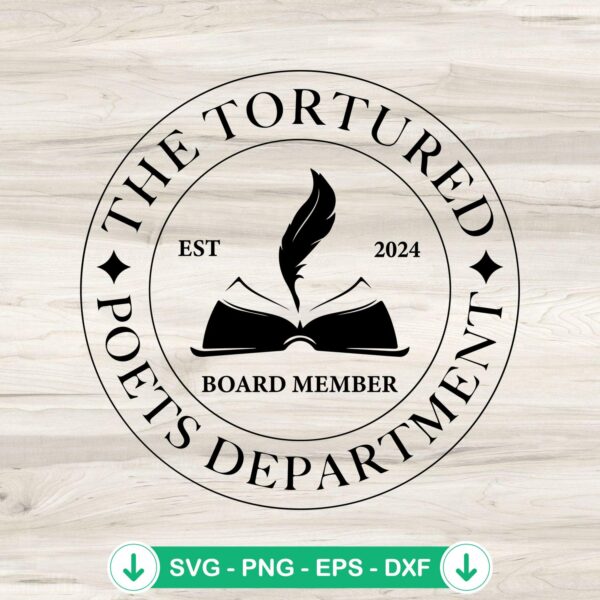 The Tortured Poets Department svg file for Cricut cutting machine