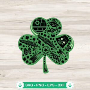 Star Wars Shamrock SVG file for St. Patrick's Day cutting file