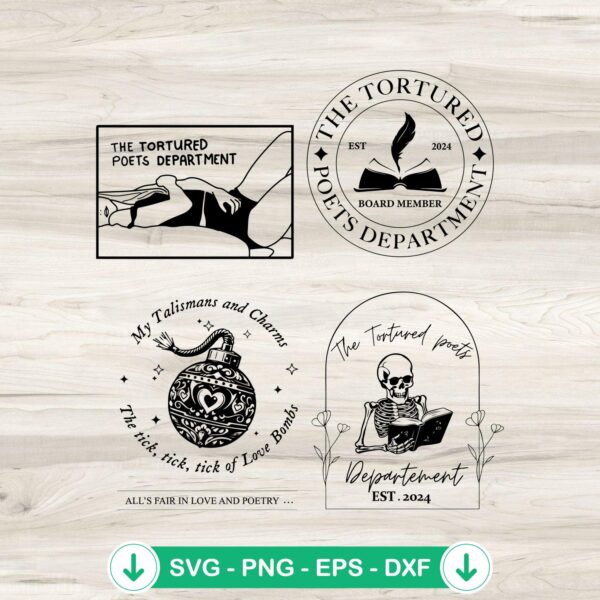 The Tortured Poets Department SVG file for Cricut cutting machine