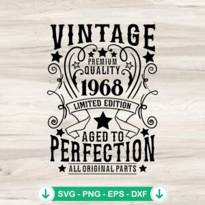 Vintage 1968 SVG file for birthday crafts, cricut svg
