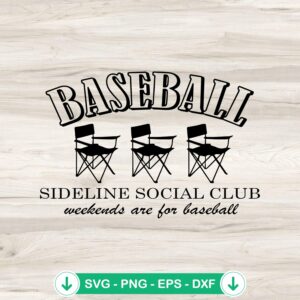 mockup-79333.jpg Baseball Sideline Social Club SVG file for cutting machine