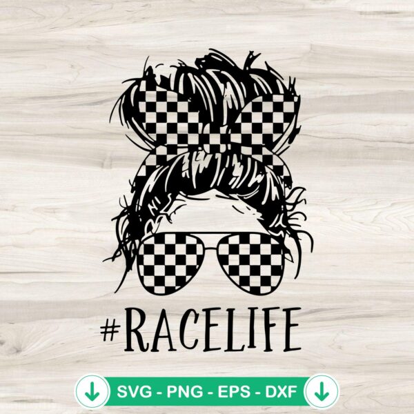 Messy Bun Racelife svg file for cricut svg cutting file