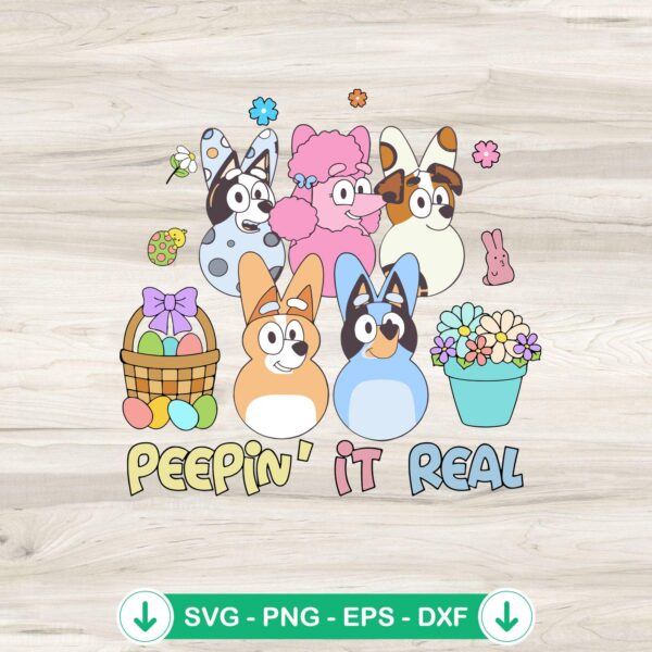 Bluey Friends Peepin It Real SVG file for Cricut cutting