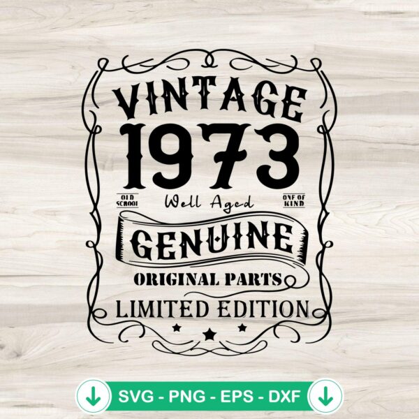 Vintage 1973 genuine svg file for Cricut and DIY projects