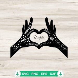 Swiftie Heart hand sign SVG file for Cricut cutting machine