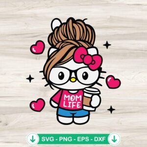mockup-79745.jpg Hello Kitty Mom Life svg file for Cricut cutting machine