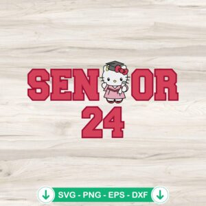 Senior 2024 Hello Kitty SVG file for cutting machine