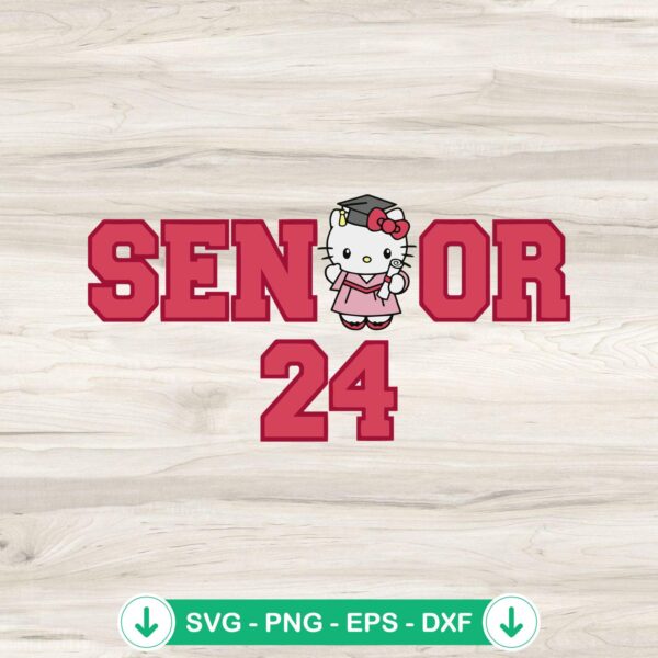 Senior 2024 Hello Kitty SVG file for cutting machine