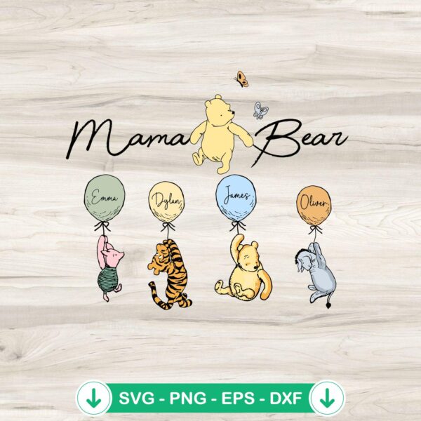Winnie The Pooh Mama Bear SVG file for Cricut cutting