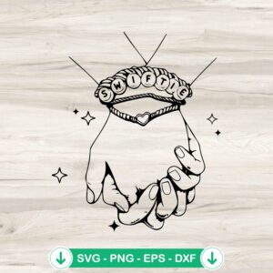Swiftie Bracelets Holding Hands SVG file for Cricut
