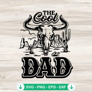 mockup-79999.jpg The Cool Dad Skull Bull SVG file for cricut cutting machine