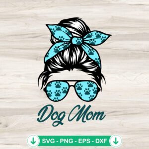 mockup-80006.jpg Dog Mom Messy Bun SVG file for cutting machines