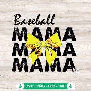 mockup-80273.jpg Baseball Mama With Bow SVG file for cricut, cutting file