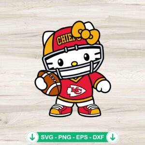 mockup-80370.jpg Hello Kitty KC Chiefs Football svg file for cricut cutting machine