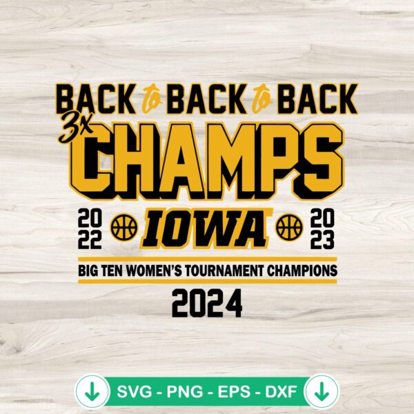 Back to back Champs Iowa basketball svg file for Cricut