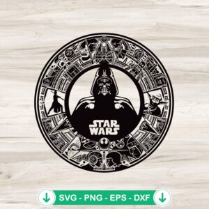 Darth Vader Calendar SVG file for Cricut cutting machine