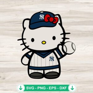 Hello Kitty New York Yankee SVG file for cutting machine