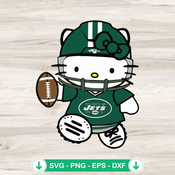 Hello Kitty New York Jets football SVG file, cricut svg cut file