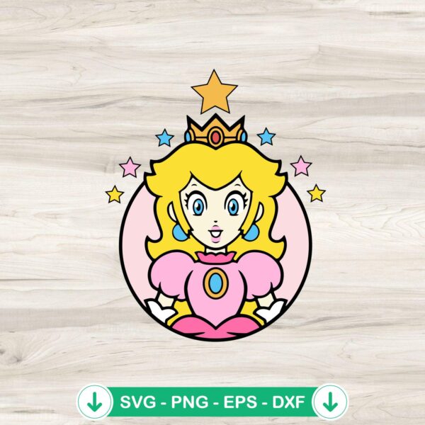 Mario Princess Peach SVG file for Cricut cutting machine