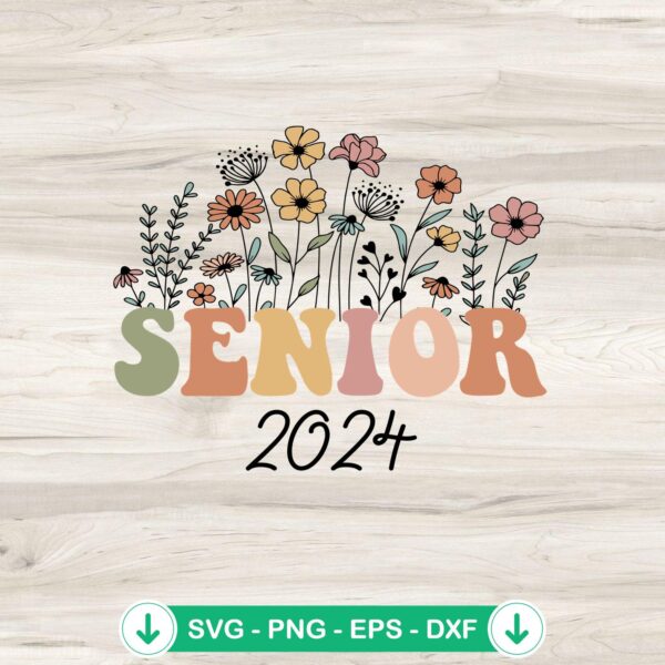 Senior 2024 Vintage Floral SVG file for Cricut cutting machine