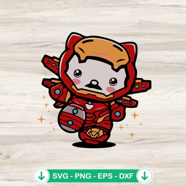 Hello Kitty Iron Man SVG file for cutting machines