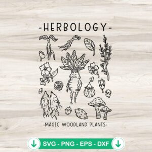 Herbology Magical Plants SVG file for Cricut cutting machine