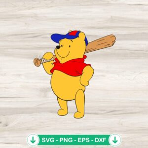 mockup-80751.jpg Winnie The Pooh playing baseball SVG file for Cricut