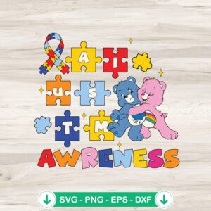 mockup-80847.jpg Care Bears Autism Awareness SVG file for Cricut cutting
