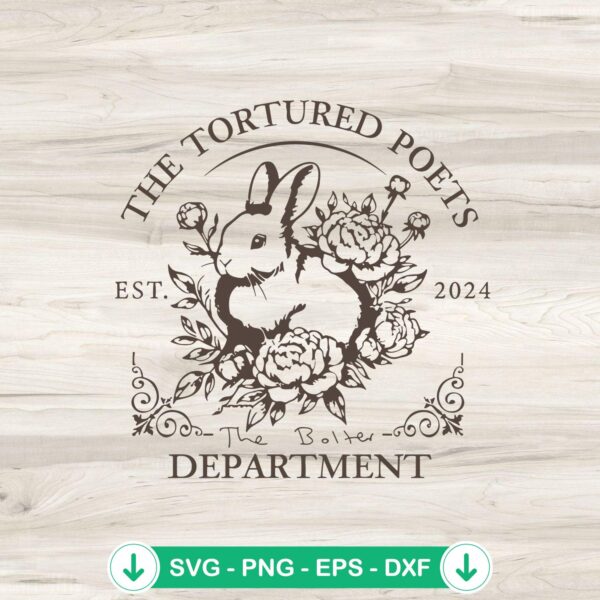 Rabbit The Tortured Poets Department SVG file for Cricut