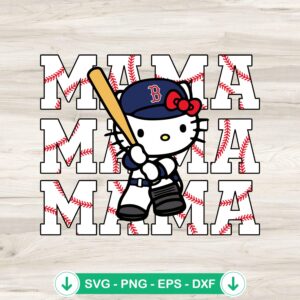 mockup-80921.jpg Hello Kitty Boston Red Sox Baseball SVG file for Cricut