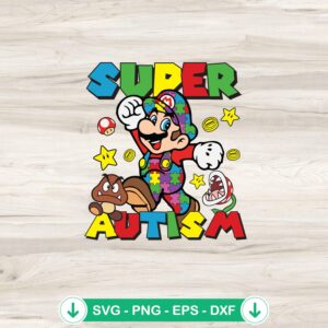 mockup-80946.jpg Super Autism Mario Bros SVG file for cricut svg cutting file