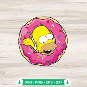 The Simpsons Donut Cake SVG file for Cricut cutting machine