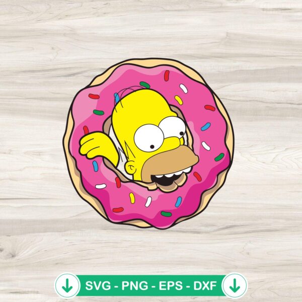 The Simpsons Donut Cake SVG file for Cricut cutting machine