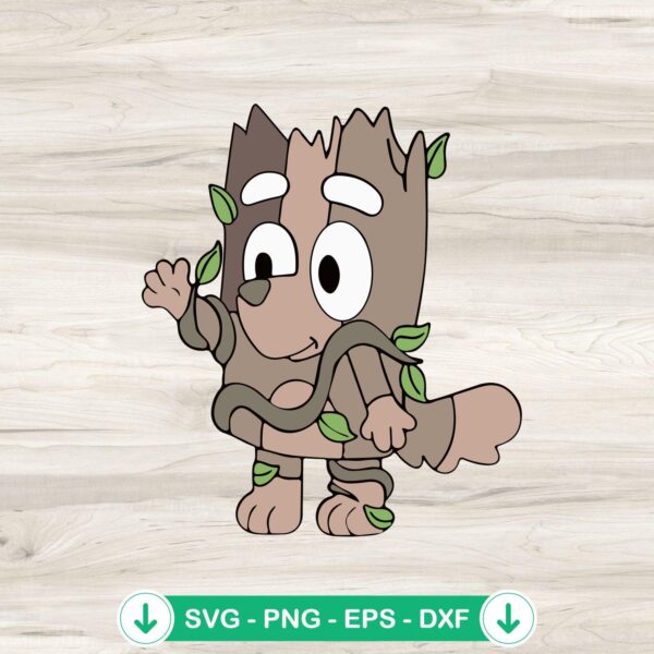 Cute Bluey Costume Groot SVG file for Cricut cutting machine