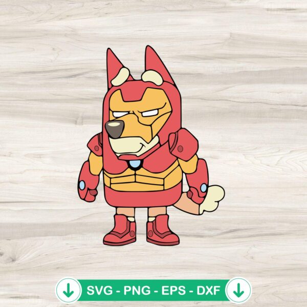 Bingo Heeler Iron Man SVG file for Cricut cutting machine