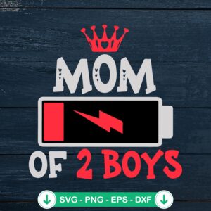 mockup-81175.jpg Mom of 2 Boys SVG file for Cricut, cutting file
