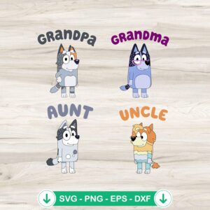 Bluey Family Set SVG file for Cricut cutting machine