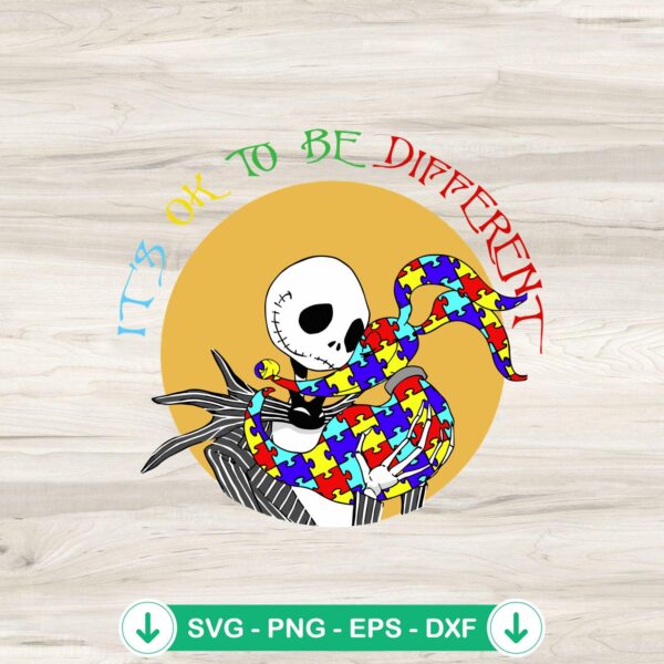 Jack Skellington Autism svg file cut file for Cricut